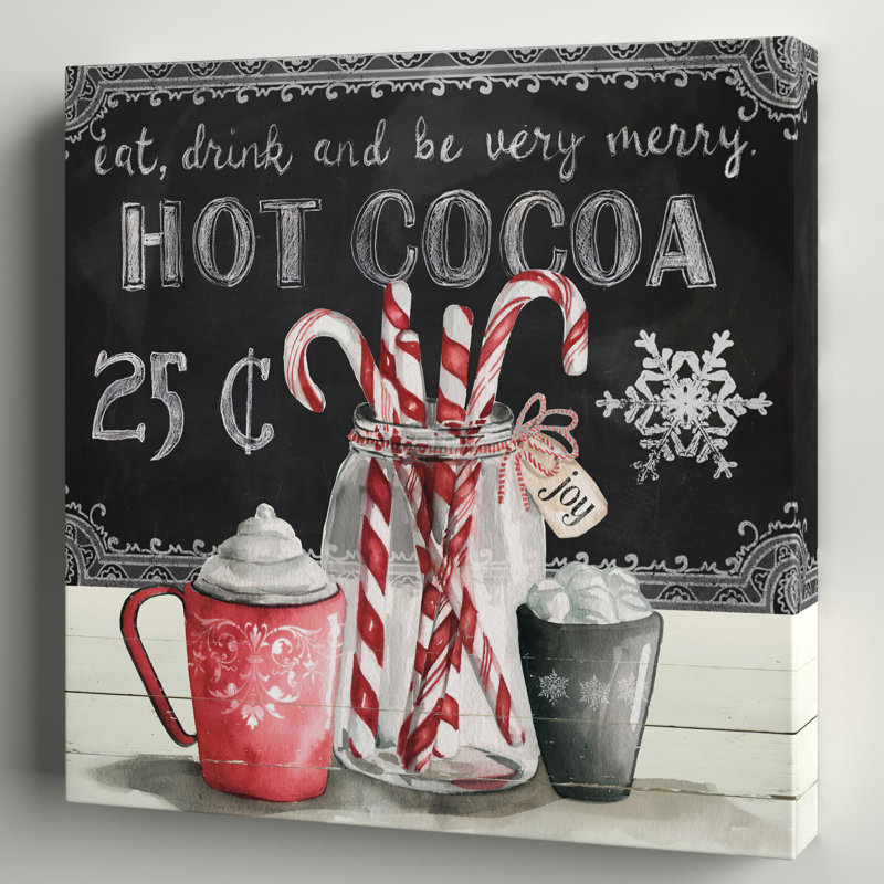 Peppermint Cocoa - impression sur toile tendue, H 10 po x l 10 po x P 1,5 po