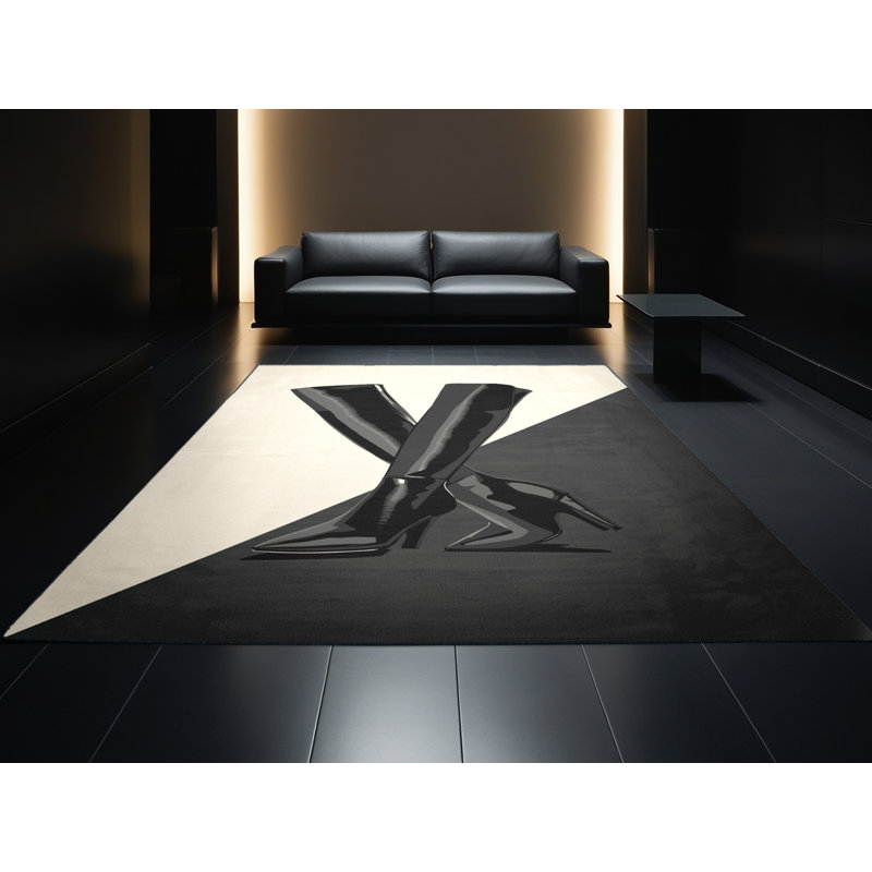 Tapis gris chic et luxueux lavable à la machine Brooksville, 2 x 5
