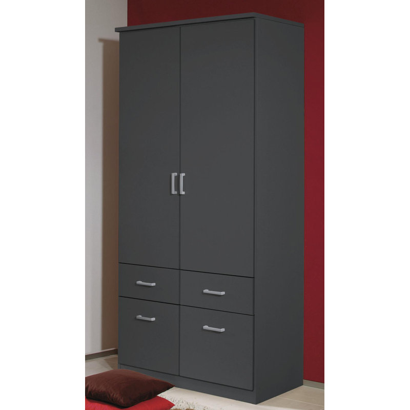 Bremen 2 Door Wardrobe, Metallic Grey