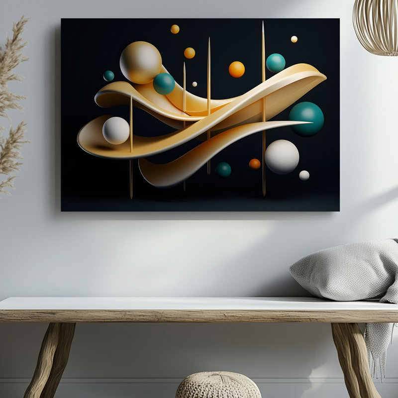 Toile, création d'une composition abstraite visuellement saisissante avec un arrangement dynamique d'art mural de formes fluides et fluides sur toile
