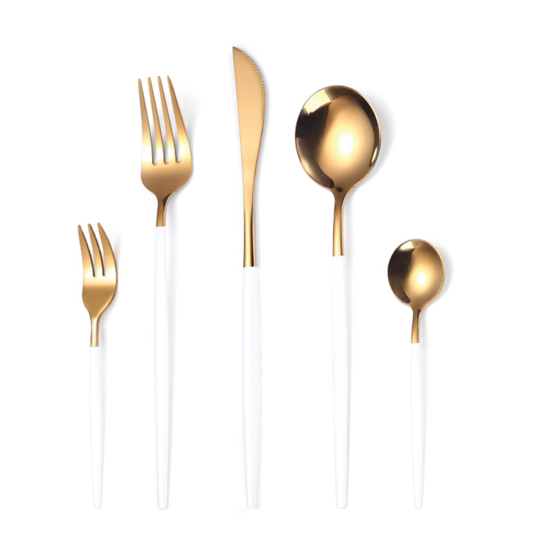 ClaudiaG Collection Stainless Steel Flatware Set, White