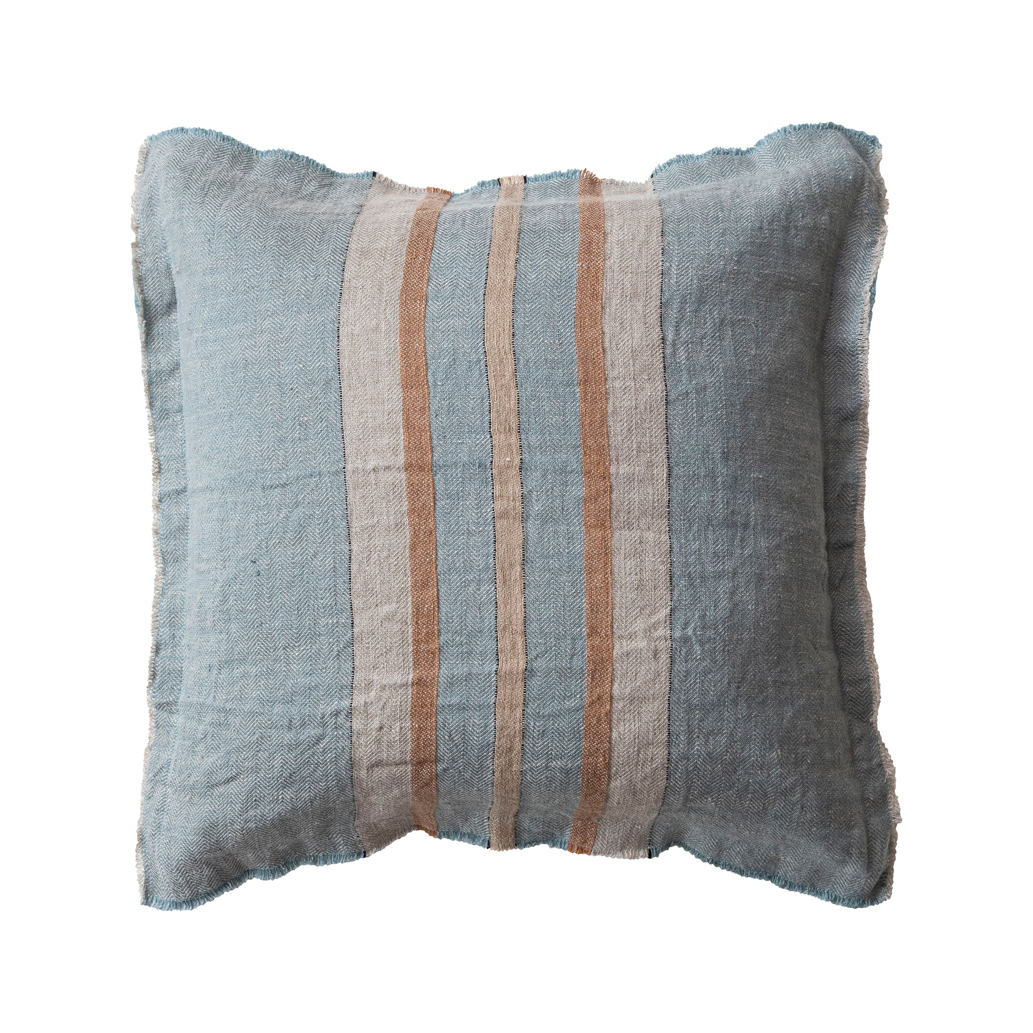 Tatonka Fringed Linen Throw Pillow