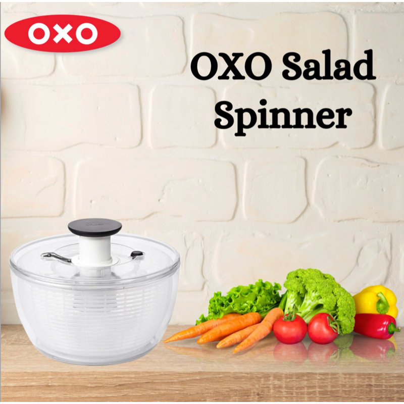 Clear & White 6.22 Qt Easy-Use Award-Winning Salad Spinner