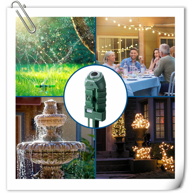Outdoor Power Stake Timer Waterproof