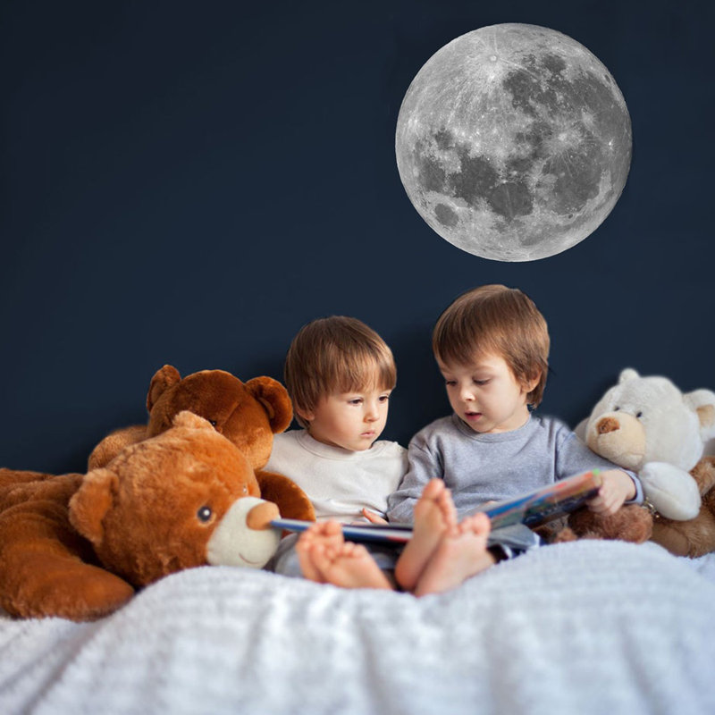 Adhésif décoratif enfants lune, H 13 po x l 13 po, Argent
