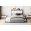 Grand lit plateforme gris, lit gigogne, 2 tiroirs, lit gris Solution - Space-1717741683