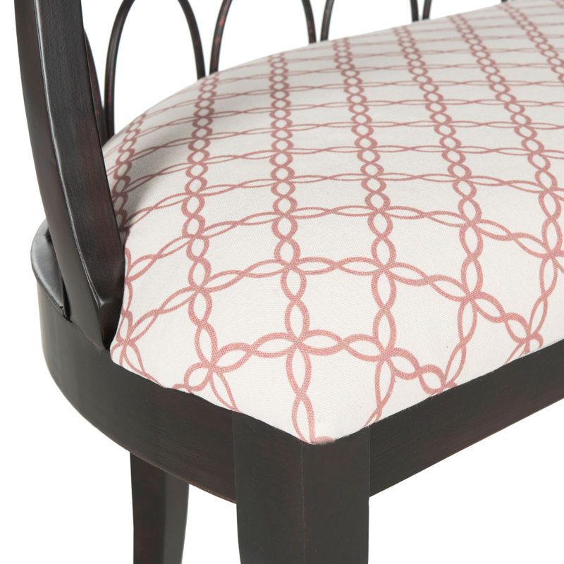 Banc en bois Bristlewood, Motif de treillis en treillis blanc rose