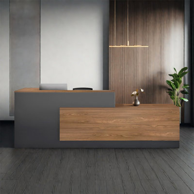 L-Shaped Casavant with Lockable Drawers and Side Cabinet – Ideal as Computer Desk for Office or Home