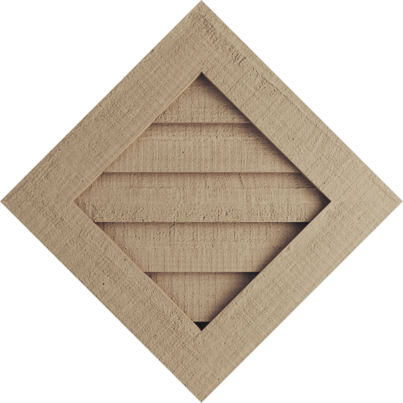 Évent à pignon Timberthane Diamond, H 1 po x l 36 po x L 36 po, Cèdre brut