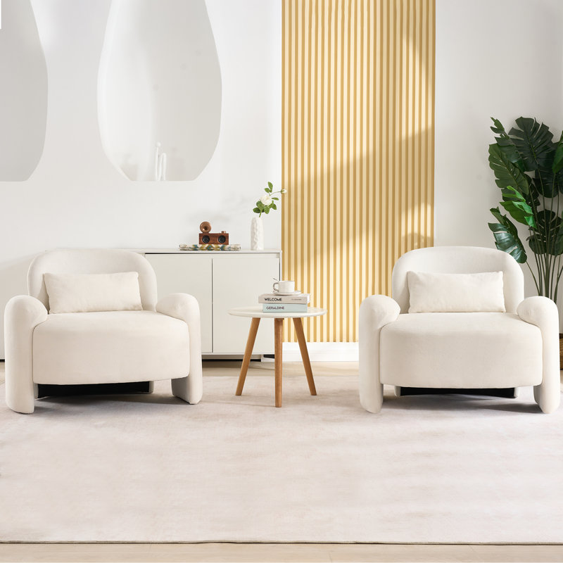Fauteuil d'appoint moderne surdimensionné 37,2 po, Beige