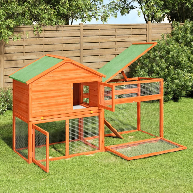 Eastham Small Animal Hutch, Brown/Green