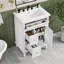 Meuble-lavabo 24 po en bois massif blanc avec lavabo et tiroirs | Idée cadeau
