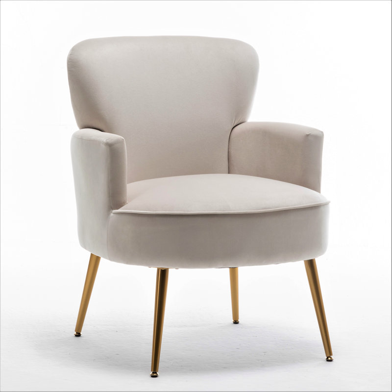 Ramisa Velvet Armchair, Ivory Velvet