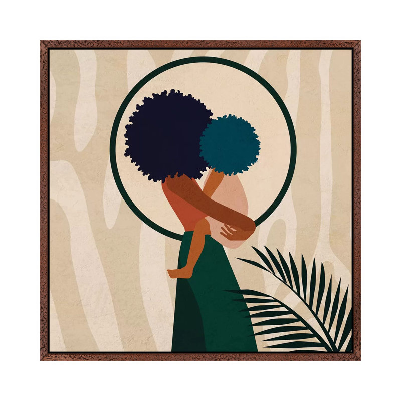Stay Home No. 3 by Domonique Brown - Print on Canvas, Classic Brown Wood Framed Canvas, 45.72 cm H x 45.72 cm W