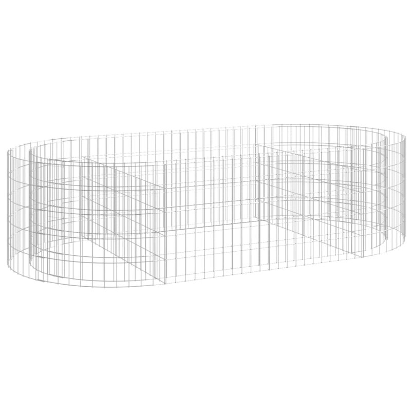 Dakota Fields Gabion Raised Bed Galvanised Iron, 100cm H x 200cm W x 50cm D