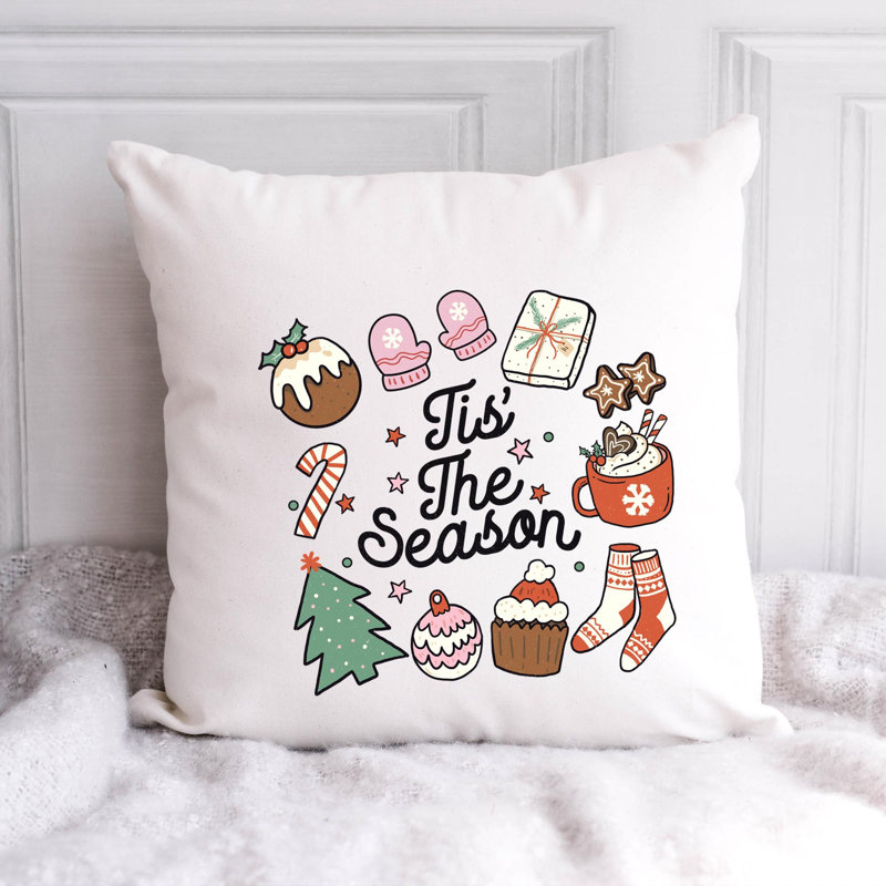 ChristmasPNG_6 Polyester/Polyester Blend Reversible Throw Pillow, 20" x 20"