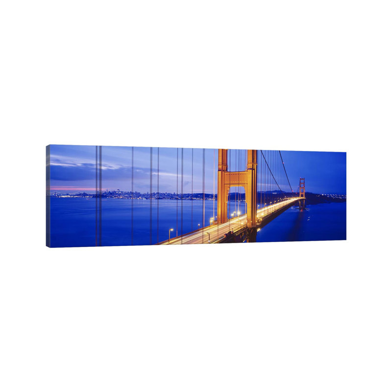 Golden Gate Bridge - Wrapped Canvas Panoramic Print, 30.48 cm H x 91.44 cm W x 1.91 cm D