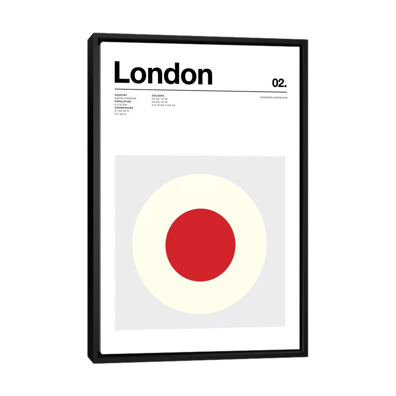 « london », impression sur toile, H 26 po x l 18 po x P 1,5 po, Toile avec cadre noir, Pas de tapis