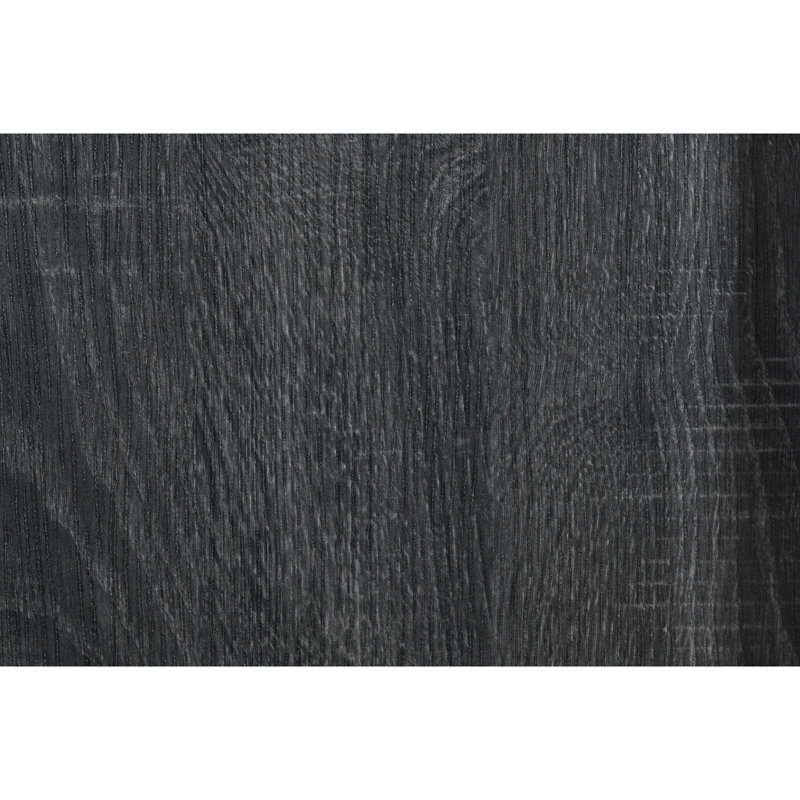 King Dark Gray Oak Wood Frame Bed with Headboard and Drawer
