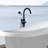 Hand Shower Included Bathtub Faucet - Matte Black, Metal, Bathroom Elegance Addition Black Freestanding Shower, Enhancement