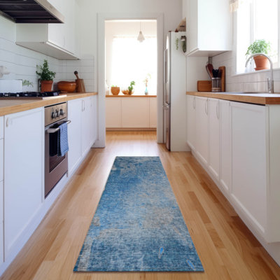 Premium Machine Washable Cerrito AMF562 Blue Rug