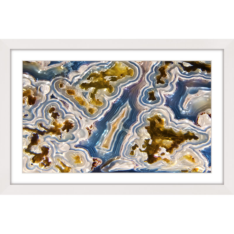 «Blue And Gold», reproduction d'art encadrée, H 12 po x l 18 po x P 1,5 po, Cadre blanc