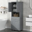 Grande armoire de salle de bain avec panier à linge-1447904855