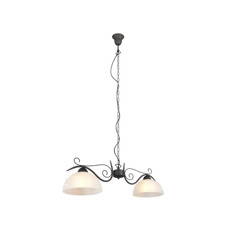 Country Metal Ceiling Mounted Torchiere Pendant Light - White