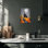 Art mural d'Halloween encadré - sorcière, images d'Halloween, décoration murale rétro de sorcière effrayante pour la maison, reproduction sur toile tendue prête à être accrochée