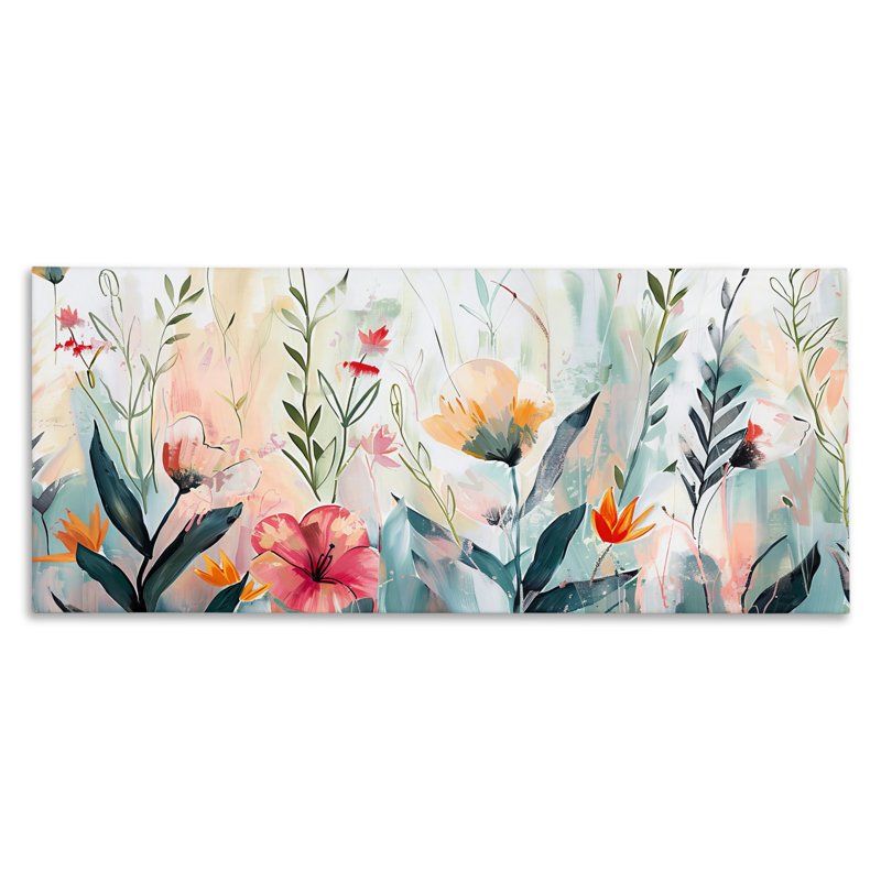 Floral Garden Whispers, conception d'Elara Yasna, H 10 po x l 24 po