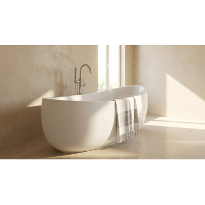 Picasso 72'' L Freestanding Whirlpool Bathtub