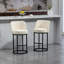 Ensemble de 2 tabourets de bar à hauteur de comptoir, tabourets de bar moderne avec dossier, tabourets de bar rembourrés en tissu de lin pour îlot de cuisine-174073364