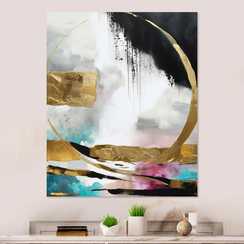Glam Abstract Wall Decor on Metal, 32" H x 24" W x 1" D