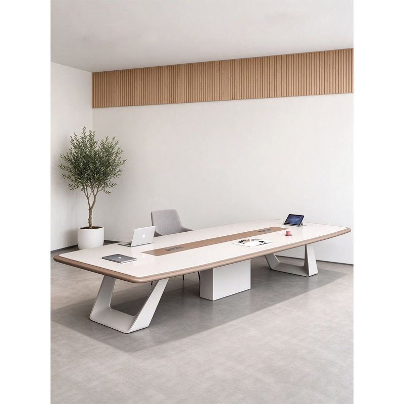 Grande table de conférence en bois laqué de style moderne pour le bureau