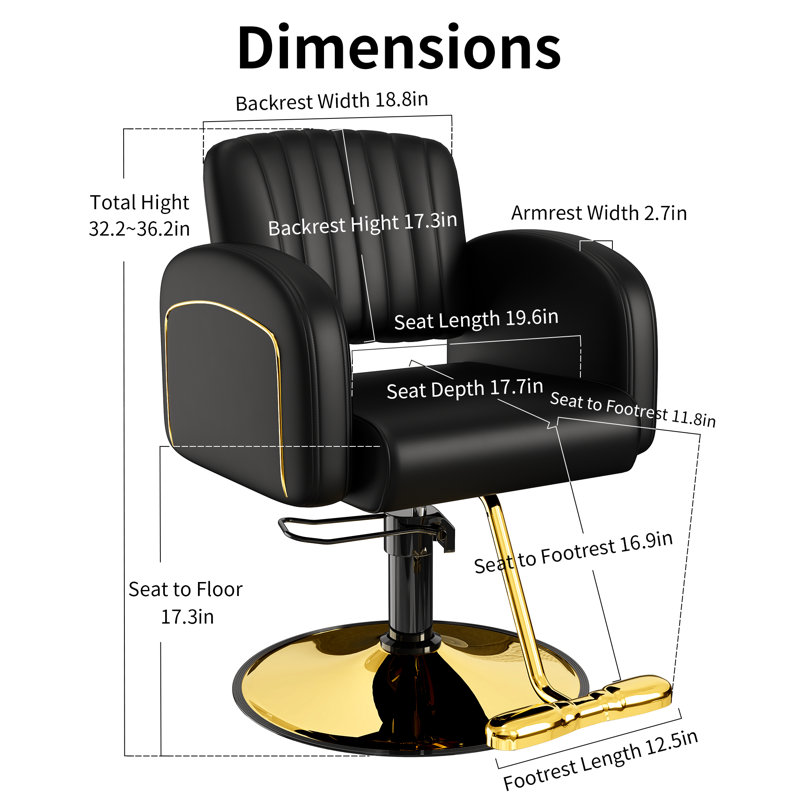 Faux Leather Massage Chair, Black, Gold