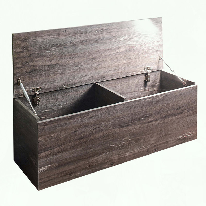 Farmhouse Storage Bench in Rustic Gray