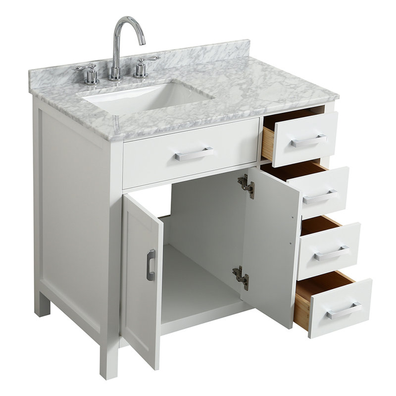 Ensemble de meuble-lavabo simple 37 po Bristol, Blanc