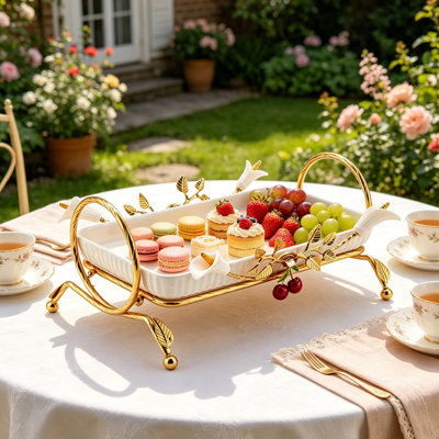 Plateau de service à fruits sculpté