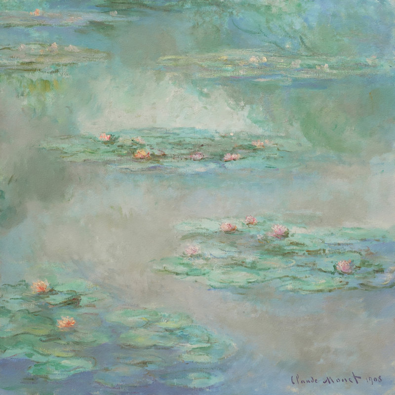 "Nymphéas", reproduction sur toile tendue, H 12 po x l 12 po