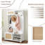 Étagère à vêtements avec porte-chaussures pour hall d'entrée, portemanteau avec banc et rangement pour chaussures, banc d'entrée avec porte en rotin blanc, l 40,16 po x P 18,58 po x H 64,17 po