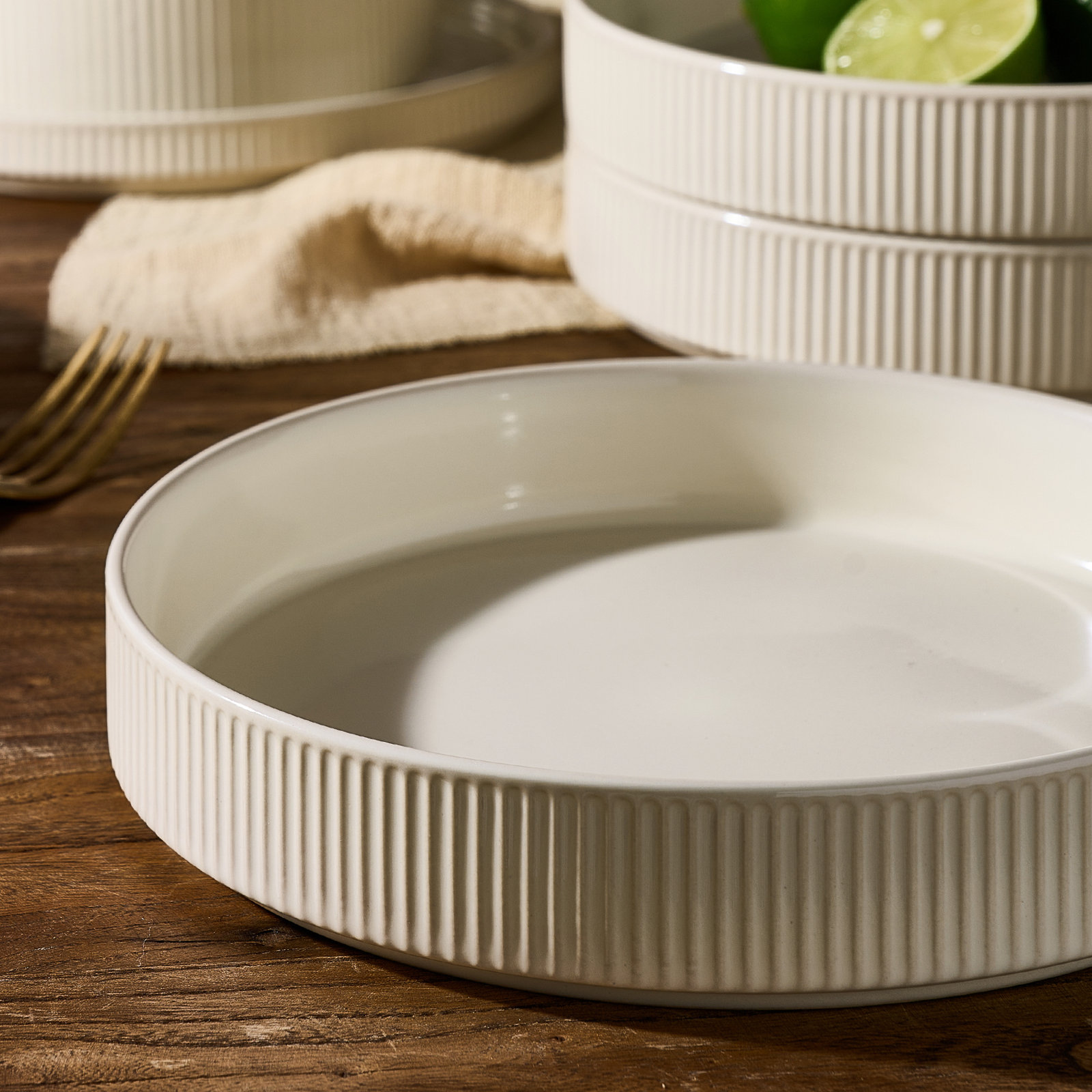 Stoneware Pasta Bowl, Oat
