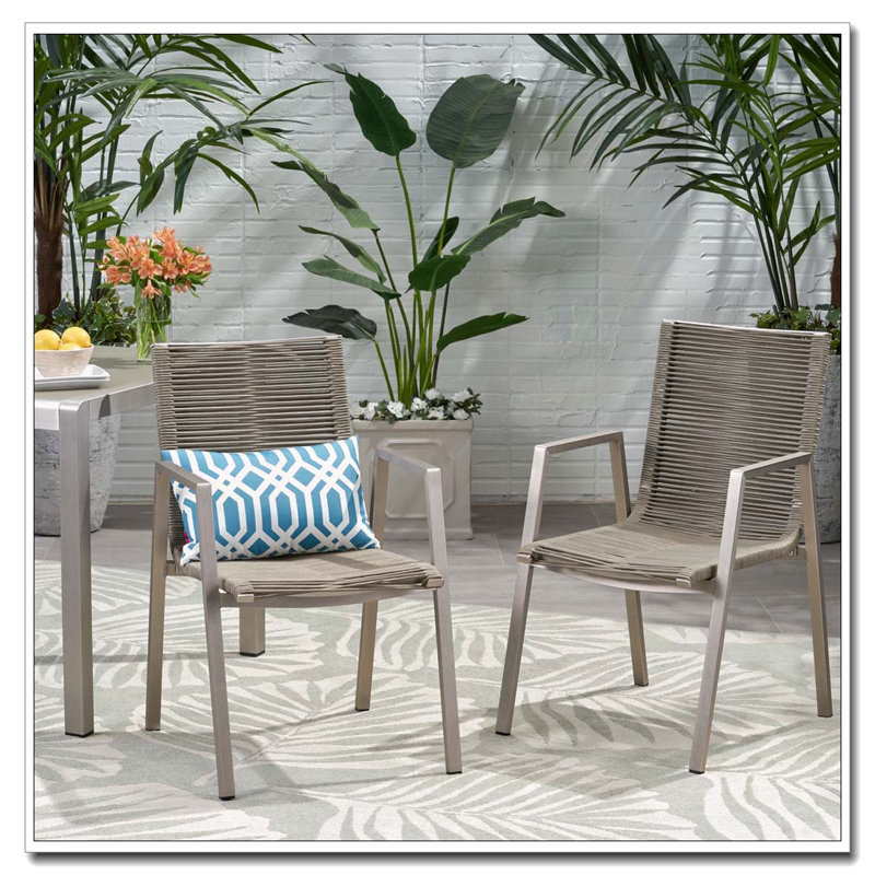 Outdoor Modern Aluminum Chair, taupe