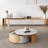 Brown Solid Wood Round Coffee Table