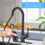 Robinet de cuisine à poignée simple à arche élevée noir mat -111112315