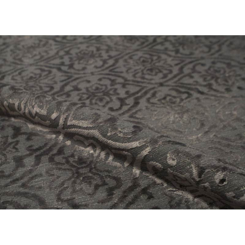 Tapis gris anthracite de haute qualité noué à la main, Rectangle 7'9" x 9'9