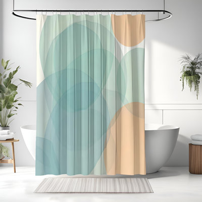 Rideau de douche avec tapis de bain