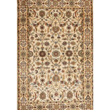 Hand-Knotted High-Quality Cream and Cream Area Rug