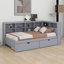 Lit de jour moderne double avec 2 tiroirs, cadre de lit en bois avec tablettes de rangement et ports USB-794757201-794757200