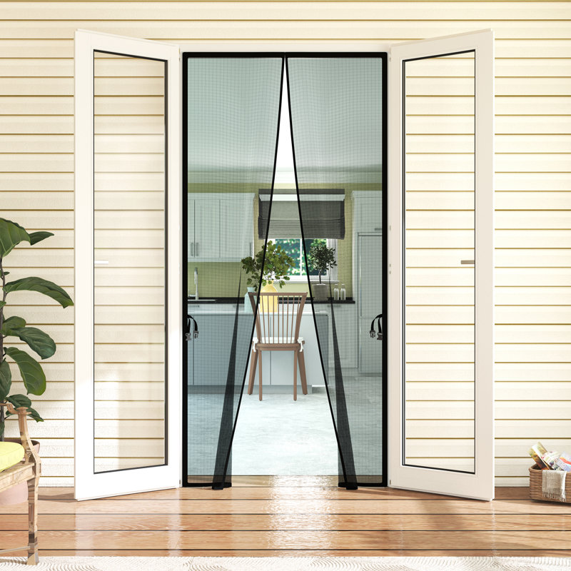 Porte moustiquaire en fibre de polyester magnétique Luxdecor - s'adapte aux dimensions de porte de 38 po x 82 po - taille d'écran 39 po x 83 po