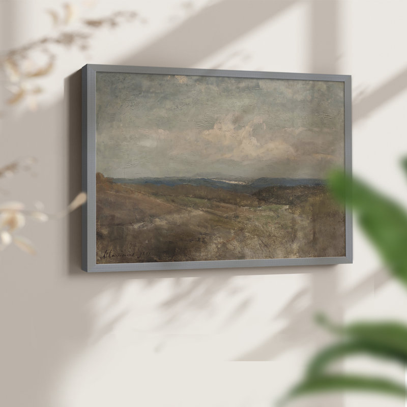 Paysages rétro-CDLX - reproduction encadrée, H 22 po x l 28 po, Gris